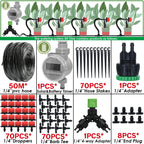 KESLA Greenhouse 5-50M Drip Irrigation System Automatic Watering Garden Hose DIY Micro Drip Watering Kits w/ Adjustable Drippers