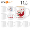 HTVRONT 12/6 Pack 11OZ Sublimation Mugs Sets Classic Blank Drinking Cups with Handles DIY Coffee Mug Gift for Sublimation Paper