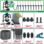 5M-30M Garden Watering System Self-priming Pump Timer 360° Bendable Mist Brass Cooling Sprinkler Drip Irrigation Kit Pot Bonsai