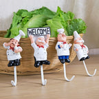 New Concise Design Kitchen Creative Chef Cartoon Storage Rack Hooks Wall Hanger Kitchen Hooks For Utensils Home Supplies