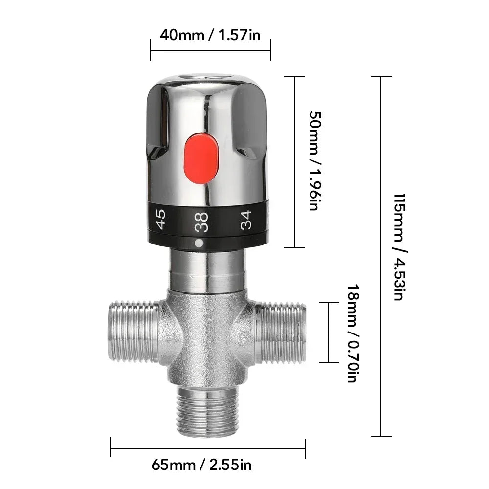 Brass Thermostatic Mixer Valve for Bathroom & Water Heater