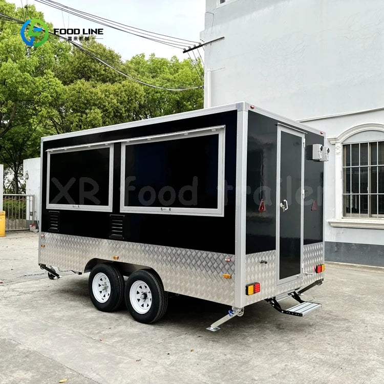 Food Carts and Food Trailer Trucks with Full Kitchens Gas Chicken Grills and Rotating Restaurant Equipment