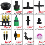 WUJIE 5M-30M Garden Irrigation Outdoor Misting Cooling System Watering 1/4'' Brass Atomizer Nozzles 4/7mm Hose Patio Greenhouse