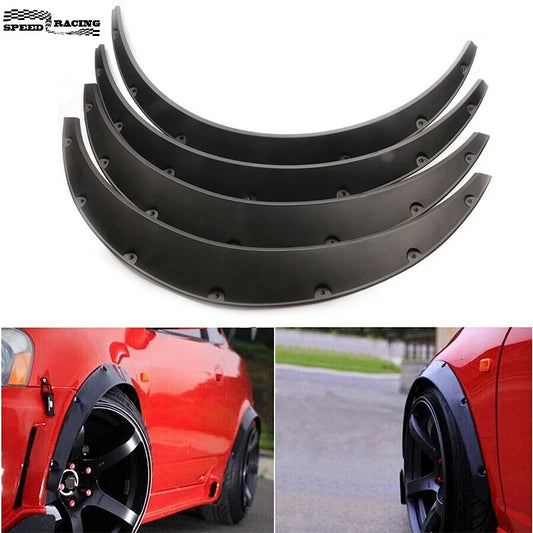 Universal Car Truck Wheel Fender Flares Cover Wide Body Kit Wheel Arches Black