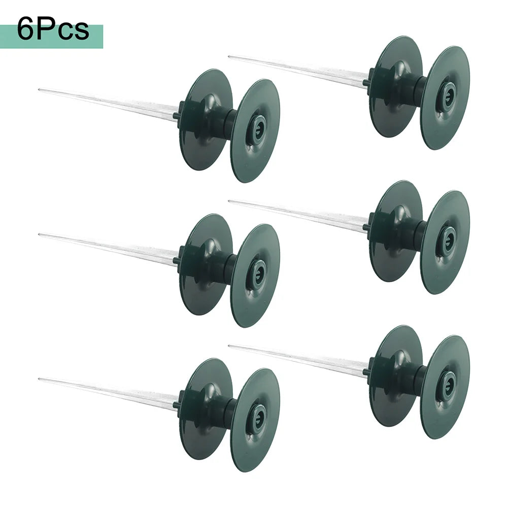 2/6PCS Garden Hose Guide Stake Guide Spikes Reusable Garden Hose Smooth Roller Guide Resin Wheel Hose Guide Peg Garden Tool