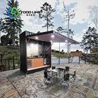 Customized One Stop Outdoor BBQ Kitchen Equipped With Refrigerator Sink Storage Cabinet Retractable Door Shelter