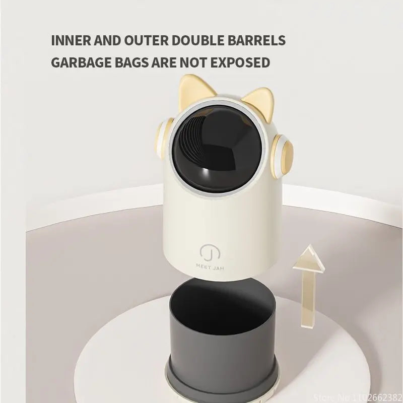 Intelligent Sensor Desktop Waste Bin for Home Office Children Bathroom Mini Small Size Bucket  Anti Pinching Light Waste Bin