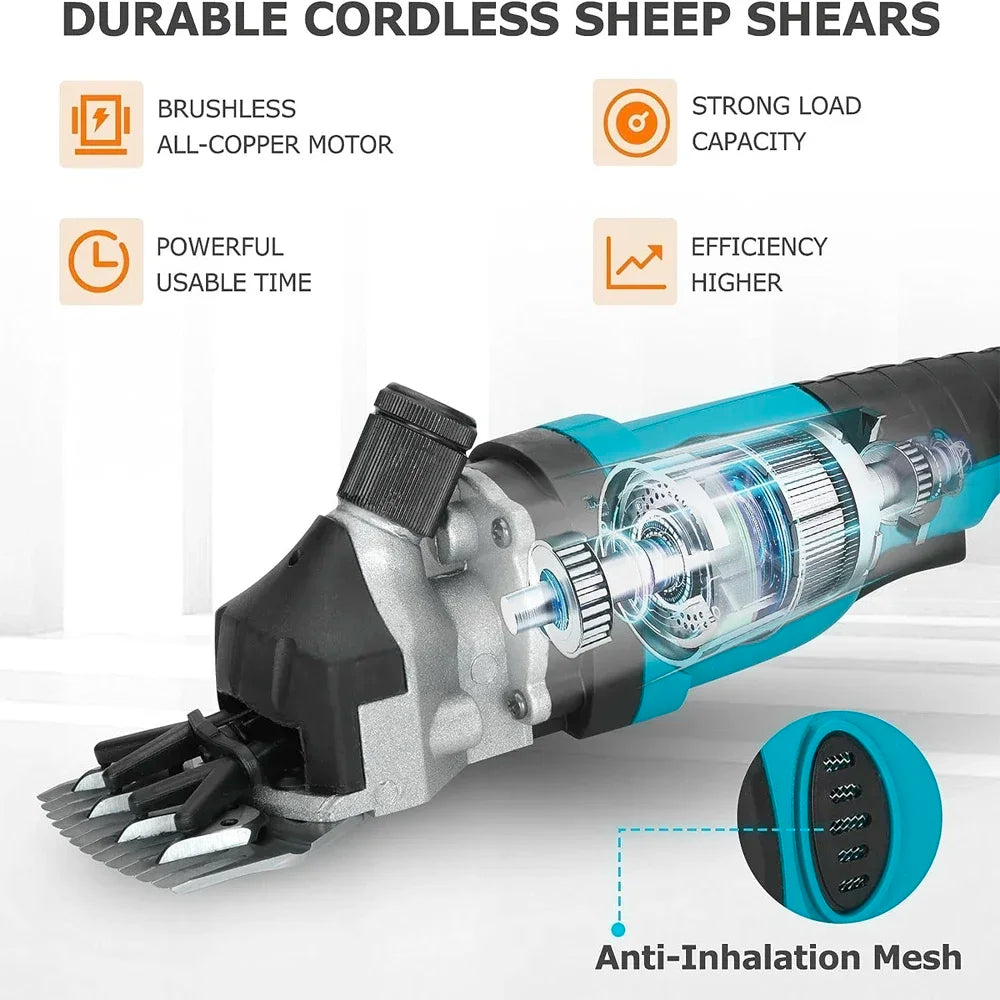 Electric Brushless Sheep Shears 13 Teeth Electric Scissor Cordless Wool Shears Sheep Shearing for Makita 18V Battery