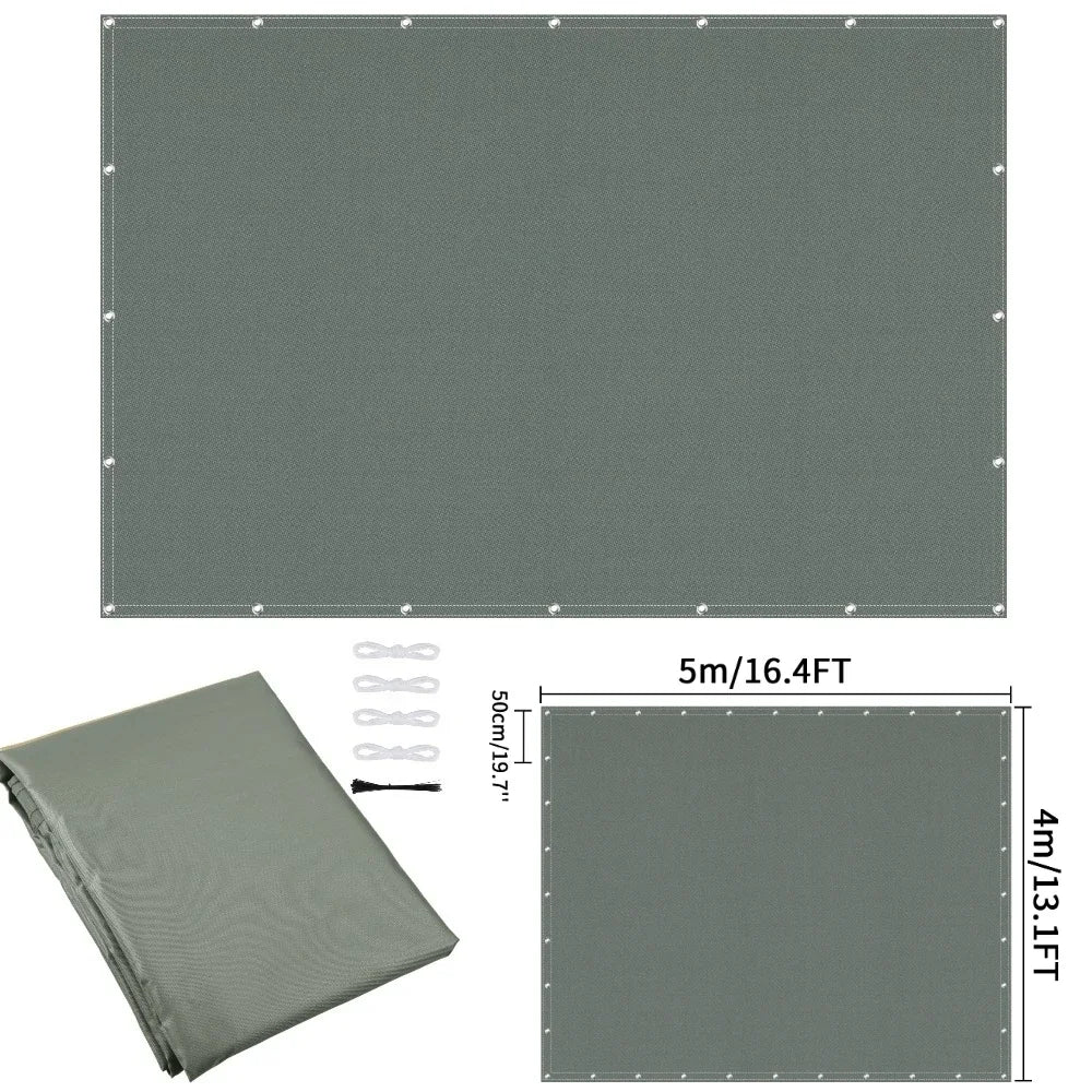 Waterproof Sun Shade Cloth with Grommets Rectangle Square Patio Sun Screen Pergola Shade Sail Canopy Cover Tarp Screens
