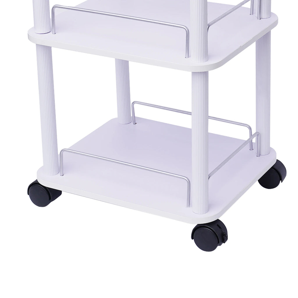 Beauty Salon Trolley Cart Pedestal Rolling Cart Salon Spa Stand Roller Trolley with Wheel Beauty Instrument Tray Rolling Cart