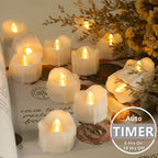 12/24Pcs Remote Flameless Votive Candles Flickering LED Tealights Realistic Battery Operated Candle for Wedding Christmas Decor