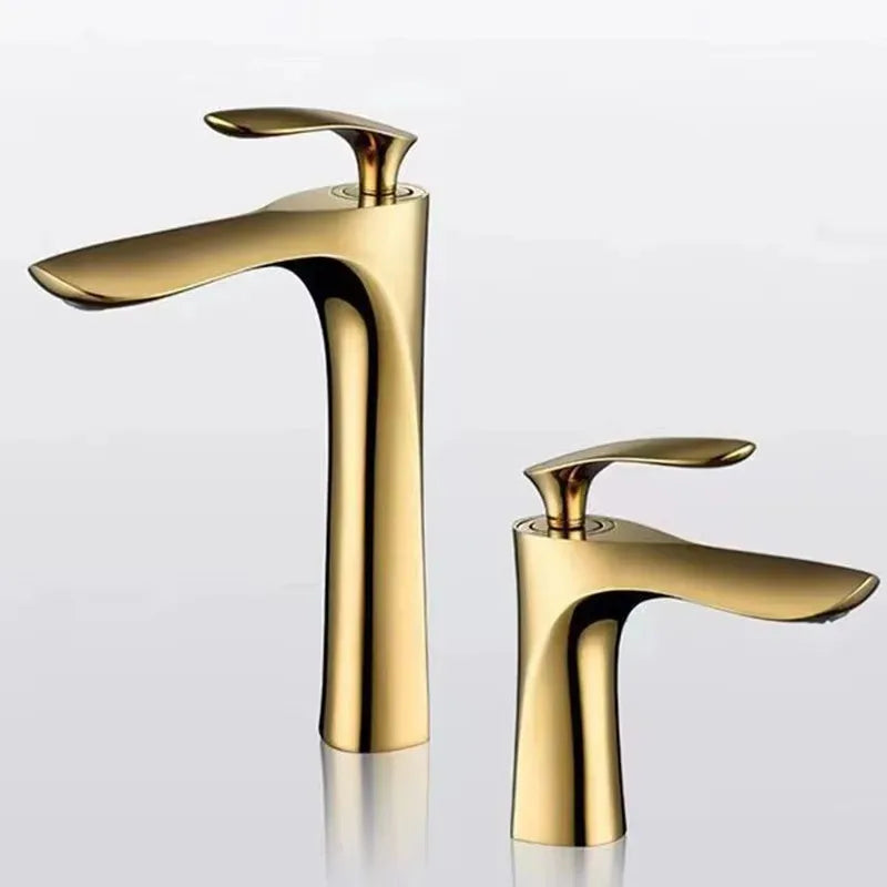 Golden Maple Leaf Single Hole Faucet Basin Faucet For Hot And Cold Household Use Raised Washbasin Washbasin Countertop Basin