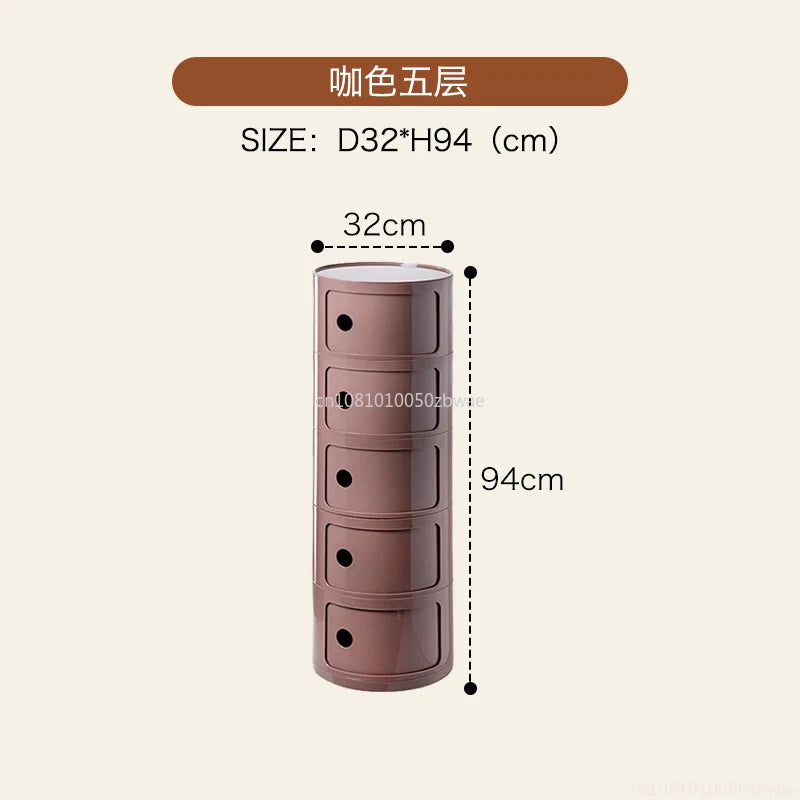 Nightstands Modular Bedside Table Round Large-capacity Storage Bedside Small Cabinet Bedroom Simple Storage Narrow Side Cabinet