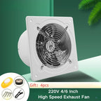 220V 4/6 Inch High Speed Exhaust Fan Household Air Ventilator Kitchen