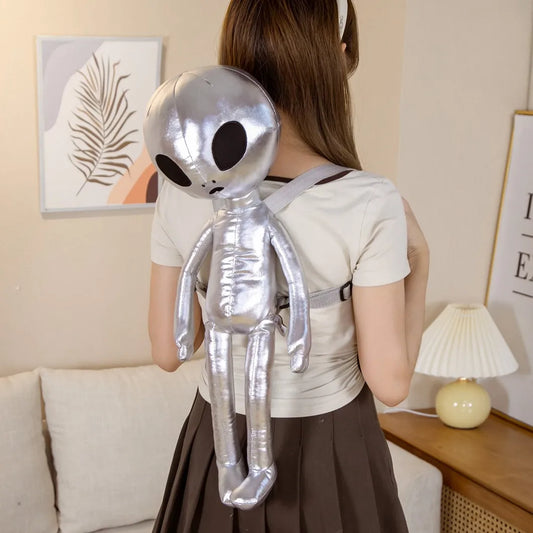 60cm Alien Plush Backpack for Kids, Soft Stuffed ET Toy Bag, Cute PU Doll, Creative Gift for Children | AlluCanFind