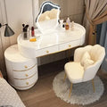 Pink White Vanity Table Women Luxury Nail European Big Stool Study Dressing Table Organizer Mesa De Maquillaje Home Furniture