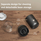 2024 New Electric Coffee Bean Grinder Ceramic Grinding Core Wireless Adjustable Automatic Electric Coffee Grinder Handheld Home
