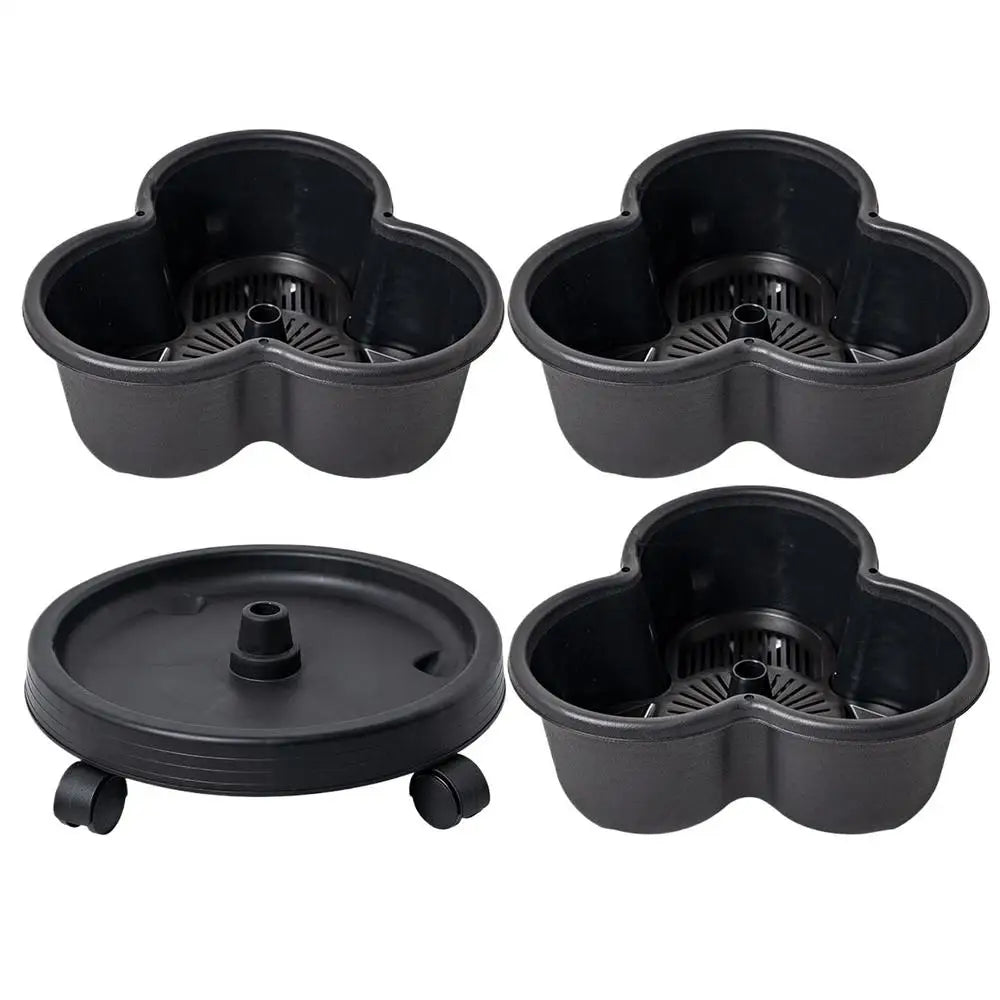 3 Tiers Vertical Tower Stackable Pot Strawberry Planter Tower for Home Garden Herb Flower Vegetable Cultivation Flower Pot 4pcs