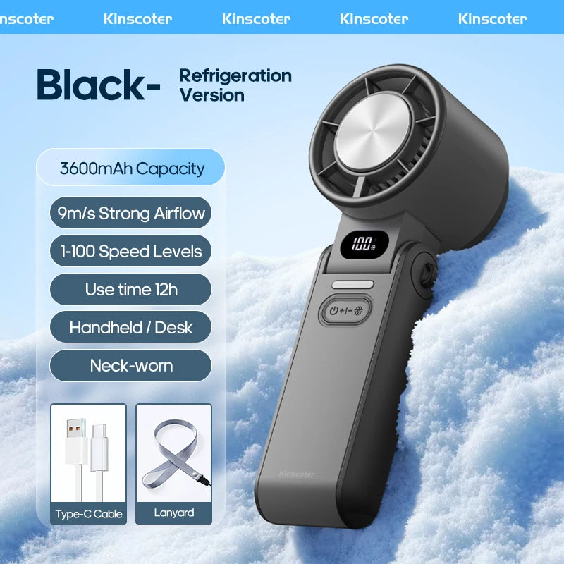 KINSCOTER Outdoor Foldable Turbo Fan - 3600mAh Rechargeable