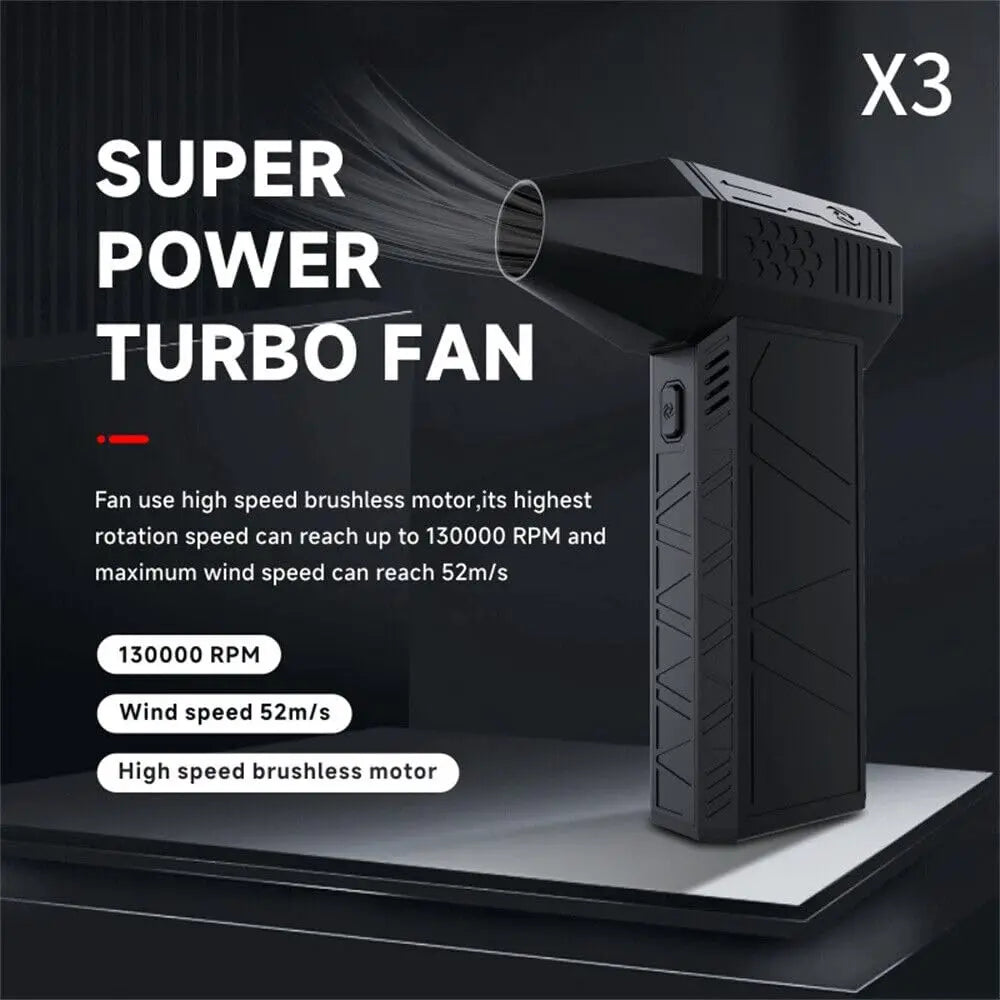 X3 High-speed Turbo 130,000 Rpm Brushless Violent Fan Handheld Rechargeable Outdoor Powerful Dusting Hair Dryer