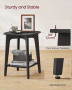 VASAGLE Side Table, Small Square End Table with Lower Shelf, Nightstand for Small Spaces, Living Room, Bedroom