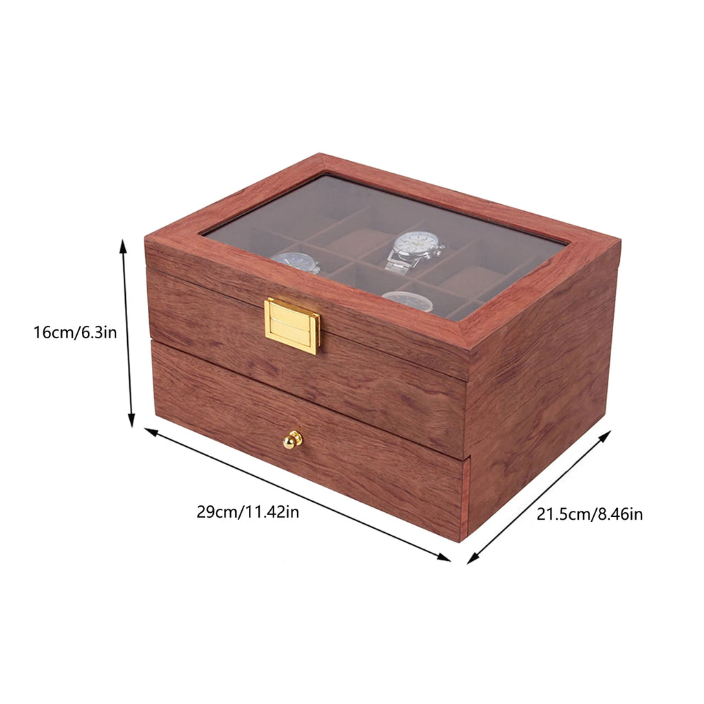20 Slot Wooden Watches Display Box Case Jewelry Watch Storage Organizer