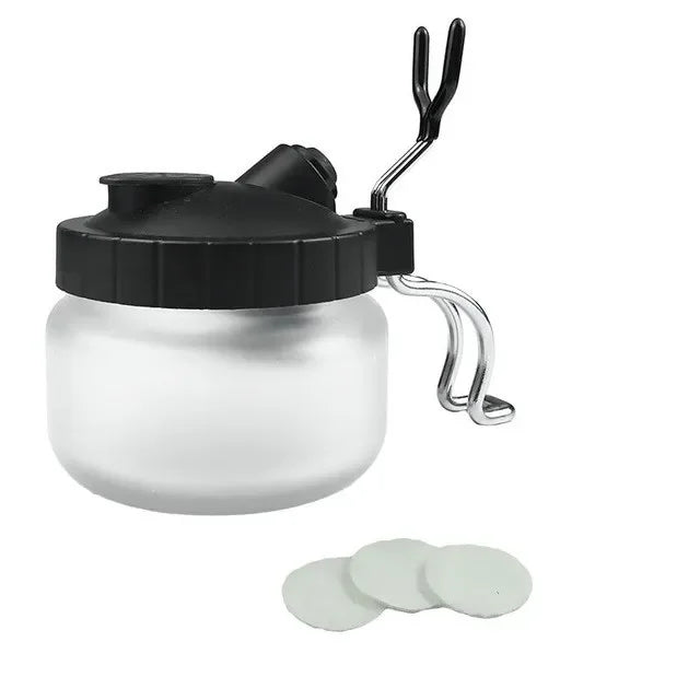 Onnfang 0.2/ 0.3/0.5mm Airbrush Cleaning Pot Glass Jar Bottles Filter Frosted Spray Gun Cleaner Tools Set Airbrush Accessories