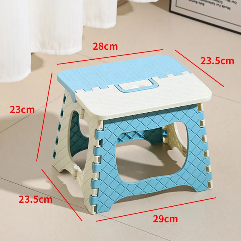 Children's Folding Stool Great Lightweight Portable Folding Stool Small Footstool with Handles Outdoor Travel Stool Homewares