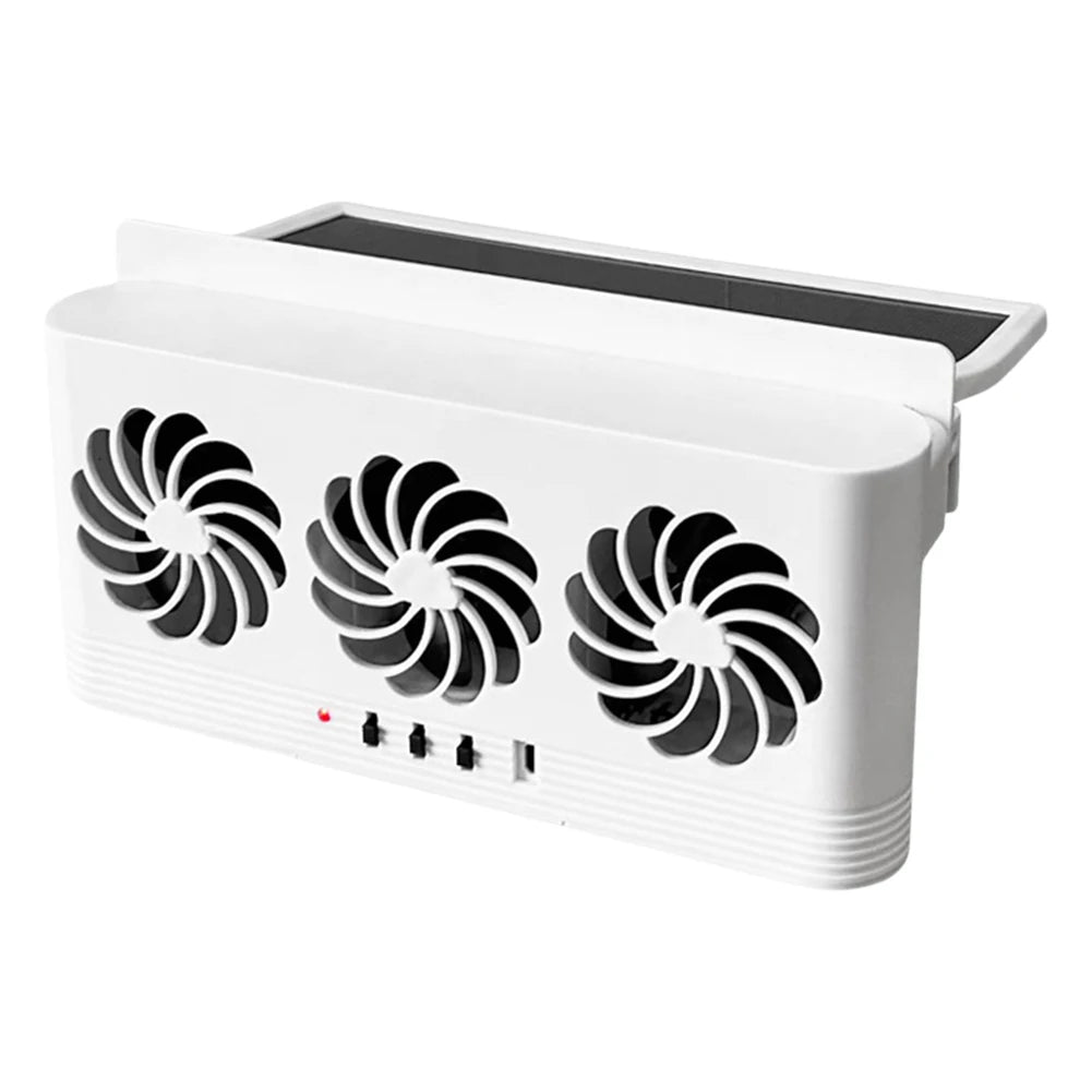 1PCS Solar Car Exhaust Fan with 3 Air 5000 RPM Outlets Car Radiator A