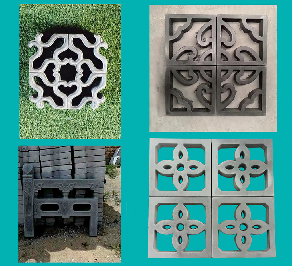 Cement Brick Mold Plastic Decorative Wall Window Mould Antique Garden Building Ornament Concrete Hollow Cement Brick Molding 1Pc