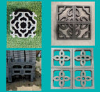 Cement Brick Mold Plastic Decorative Wall Window Mould Antique Garden Building Ornament Concrete Hollow Cement Brick Molding 1Pc