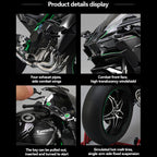 Key Start Dynamic Alloy Motorcycle Model With LED Sound And Smog Adjustable Throttle Model Motorbike Toy Desk Decoration Vehicle