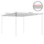 Outsunny retractable pergola cover 3,5x2,6 m 10 drain holes