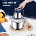 500W 5L Electric Meat Grinder & Food Chopper, 40000RPM Stainless Steel Multi-Functional Vegetable Slicer Processor with 5 Speeds
