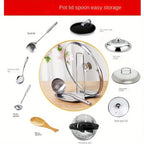 Kitchen Countertop Pot Lid And Spoon Rest Stainless Steel Holder Rack With Draining Tray Utensil Storage Stand Washing Basket