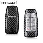 Carbon Fiber Car Key Case Cover Compatible For Genesis G70 G80 G90 GV70 GV80 GV90 Smart Remote Shell Auto