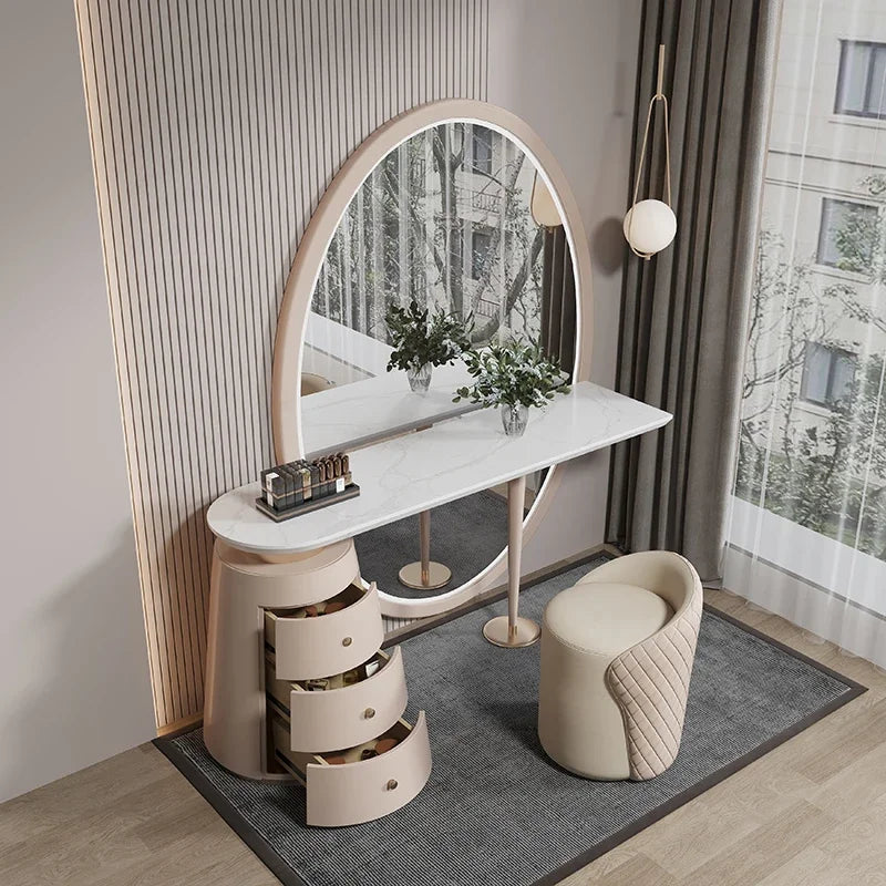 Hairstyles Dressing Makeup Vanities Table Mirror Chair European Coffee Modern Dressing Makeup Nail Wood Penteadeira Furniture