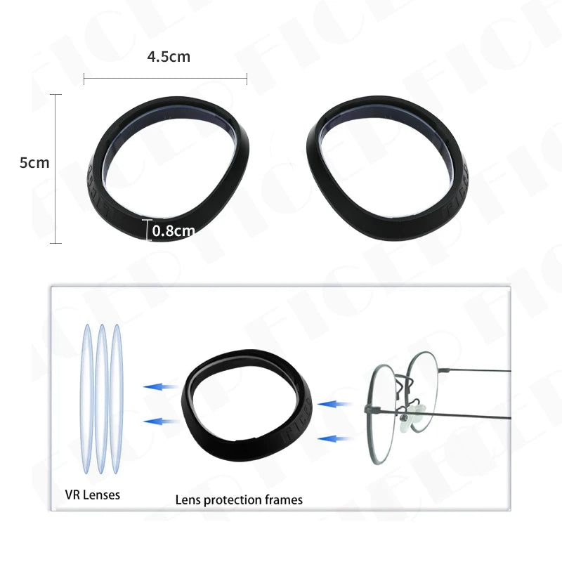 FICEP For Quest 3 Prescription Lenses Anti Blue Myopia Lens Quick Disassemble  Frame Glass For meta Quest 3 Accessories