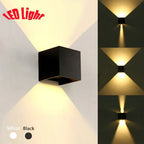 12W Dimmable COB Modern Brief Cube Adjustable Surface Mounted LED Wall Lamp Outdoor Waterproof Wall Light Garden Light Sconce