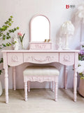 Girls Wood Modern Vanity Table Storage Mirror Drawers Luxury Bedroom Dressers Space Saving Penteadeira Quarto Furniture Home
