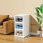Shoe box for shoe storage 6 Layers Shoes Box Foldable Transparent Sneaker Storage Living Room Stackable free combination rack