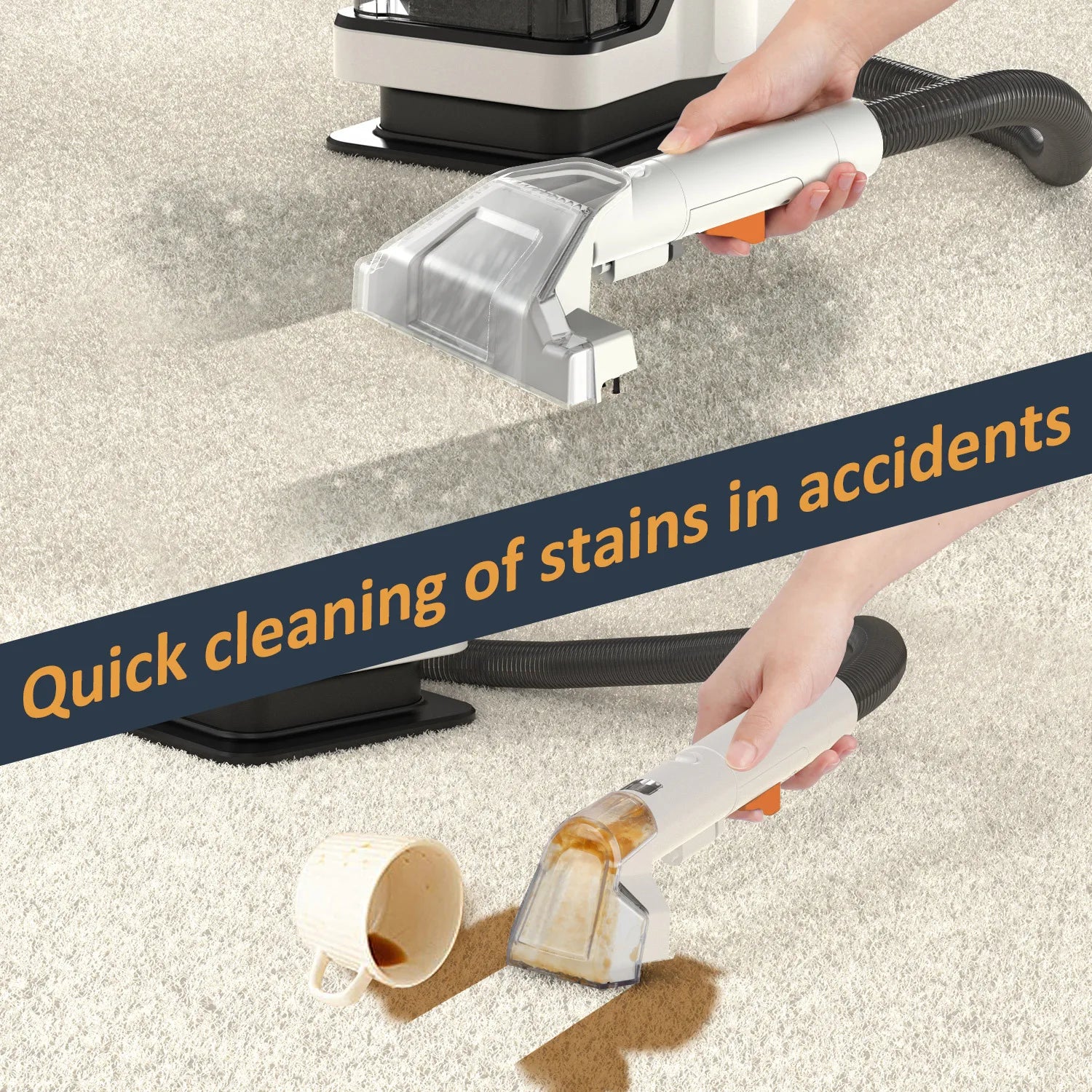 Handheld Carpet Pet Cleaner Powerful 450W 11KPa Powerful Vacuum Cleaner Machine For Carpet Sofa Spot Deep Cleaning Machine