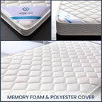 6 Inch Twin Mattress - Medium Firm Innerspring Support with Tight Top Memory Foam & Polyester Cover – Lightweigh -White