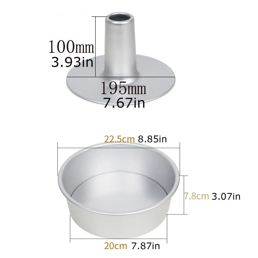 Round middle hole Alloy Chiffon Cake toast bread Pan Removable Bottom Hollow Chimney Mold DIY Baking Tools bake Model Bread box