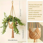Macrame Plant Hangers Indoor 2X Woven Rope Hanger Trendy Boho Crochet Ceiling Home Decor Flower Pots Basket For Window And Porch