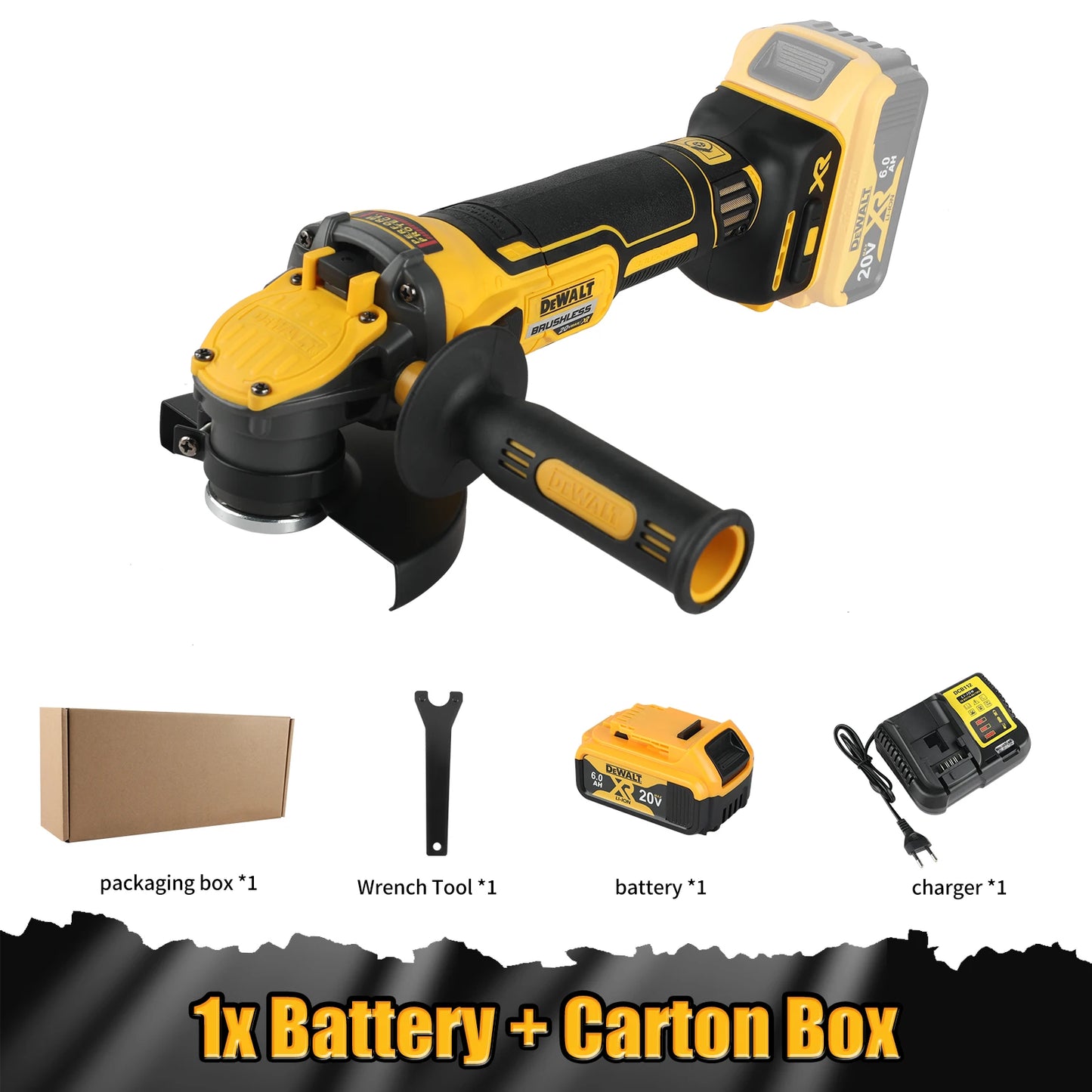 DEWALT DCG409 125mm Flat Head Angle Grinder Bare Machine Tool Cutting Machine 20V Lithium Battery Brushless Tools