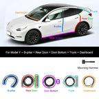 For Tesla Model Y 2021-2024 Door Seal Strip Kit Soundproof Rubber Weatherstrip for Model 3 B-Pillar Sealing Set Noise Reduction
