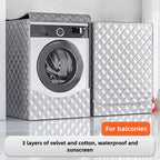 1pc drum washing machine sun protection, heat insulation and waterproof cover dust-proof universal fleece protective cover cloth