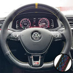 Car Steering Wheel Braid Cover Carbon Fiber Leather For Volkswagen VW Golf 7 Mk7 New Polo Jetta B8 Avant Car Interior
