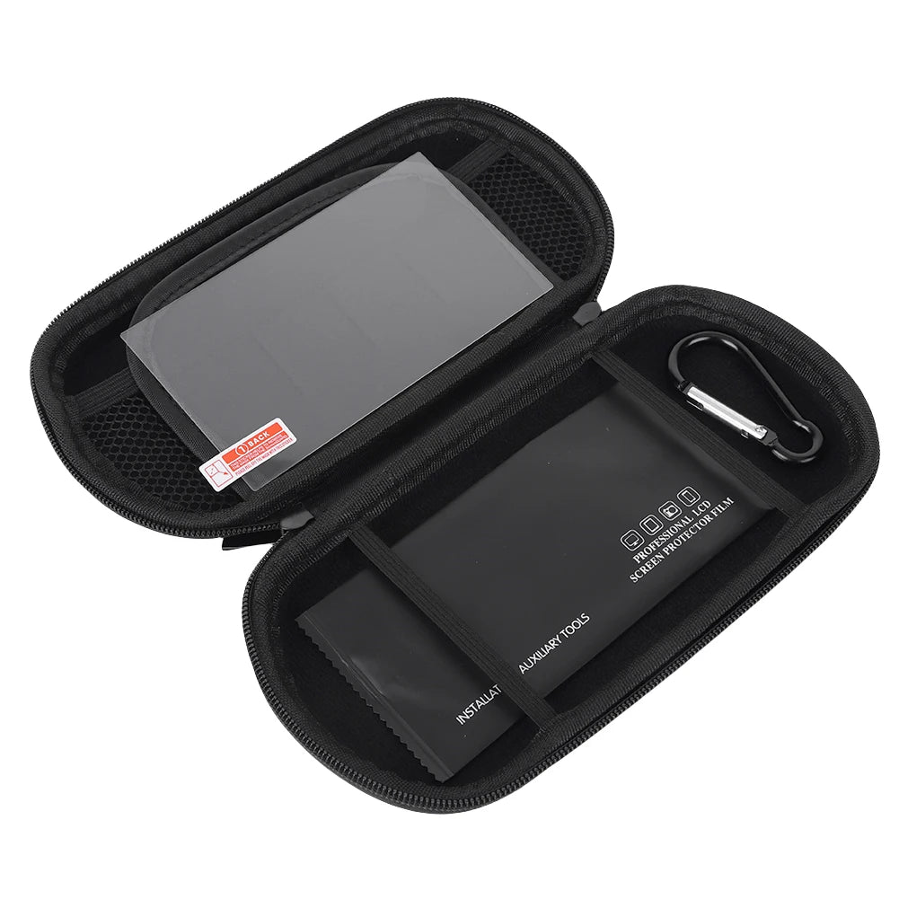 Hard EVA Carrying Case with Tempered Glass Film Hard Shell Storage Bag Waterproof for Trimui Smart Pro Handheld Game Console